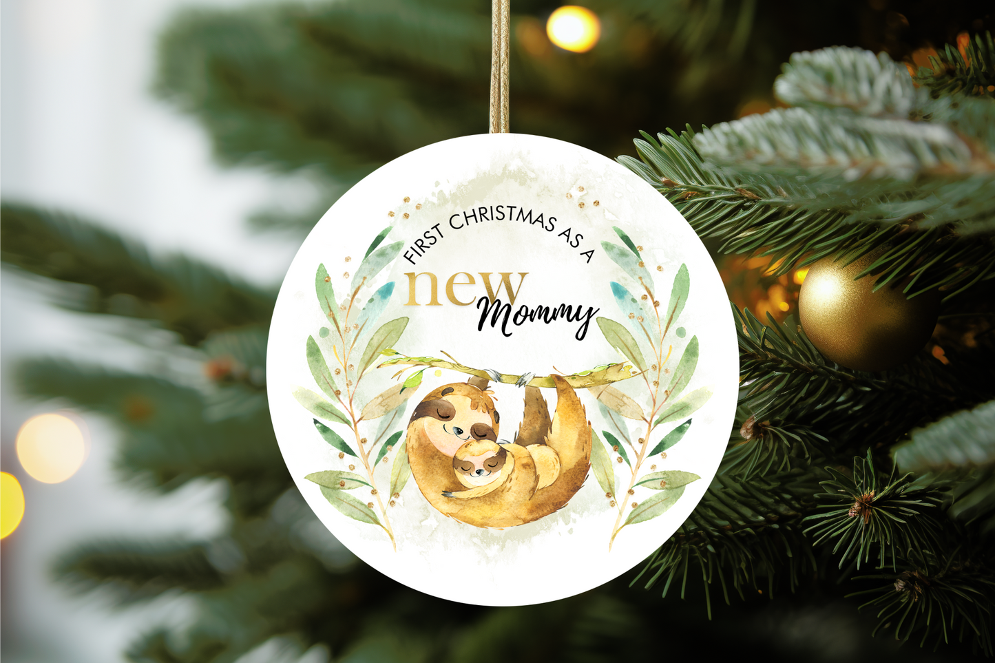 Sloth Baby/Family First Christmas Ornament