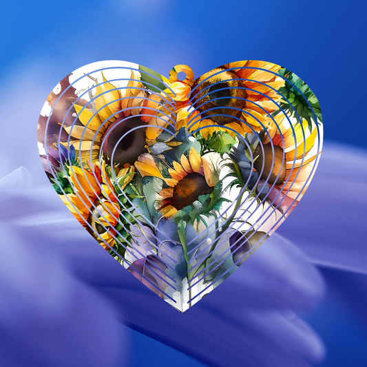 Sunflowers Heart-Shaped Wind Spinner