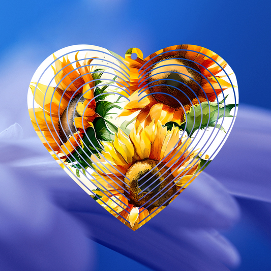 Sunflowers Heart-Shaped Wind Spinner