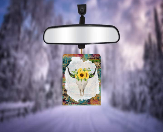 Cow Skull and Sunflowers Rectangular Air Fresheners