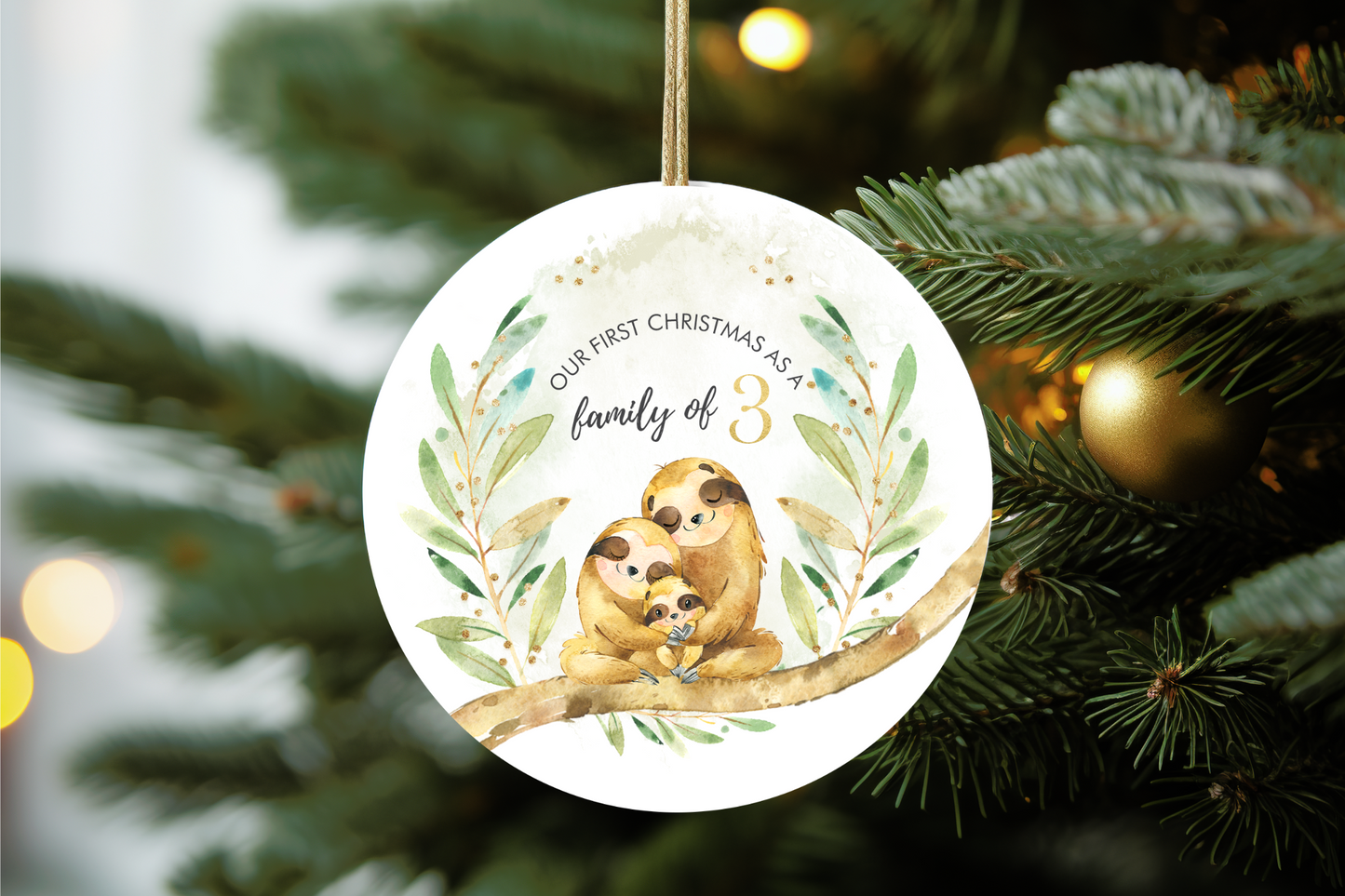 Sloth Baby/Family First Christmas Ornament