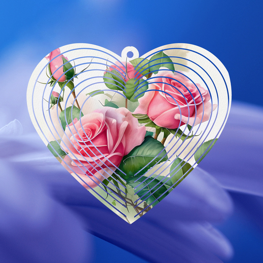 Roses Heart-Shaped Wind Spinner