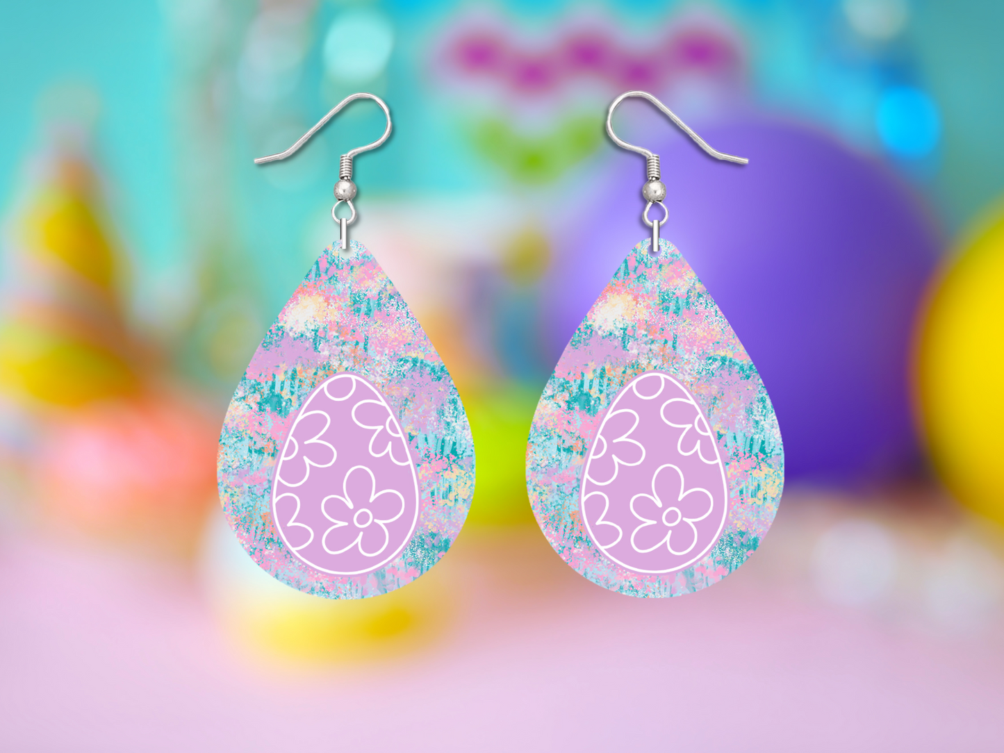 Pastel Egg Teardrop Earrings