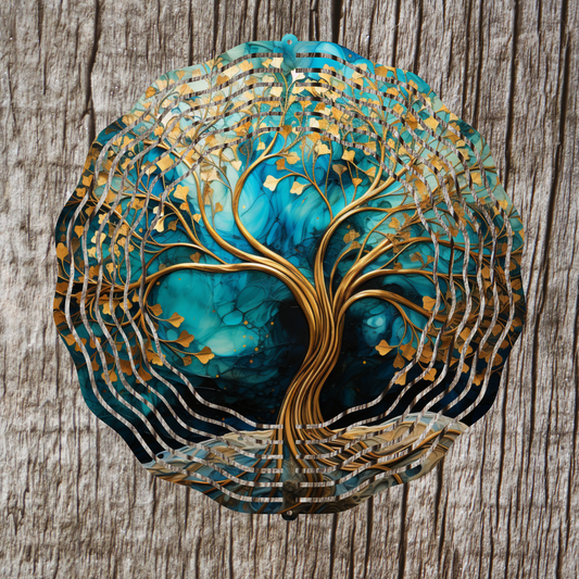 Gold Tree Wind Spinner