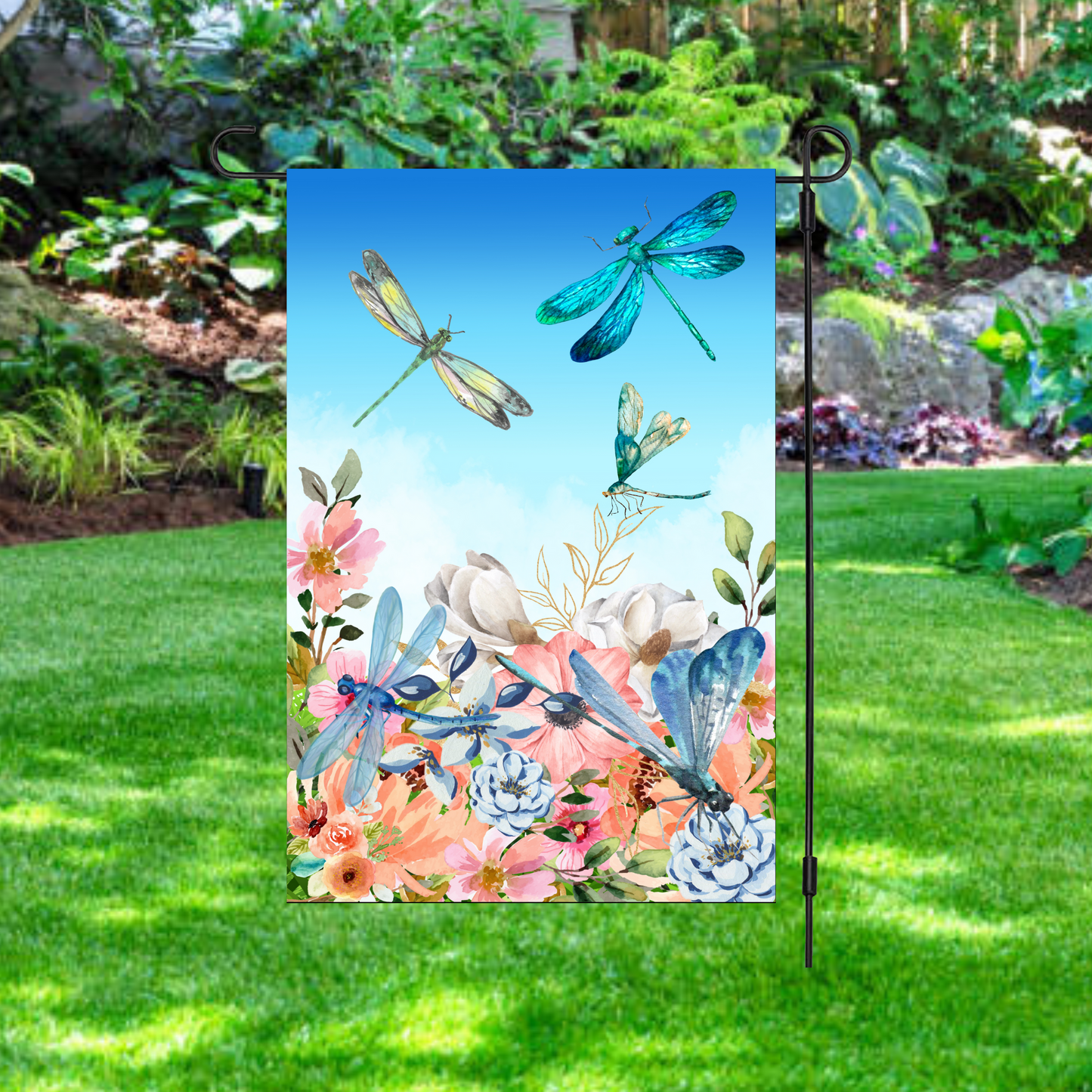 Dragonflies Garden Flag