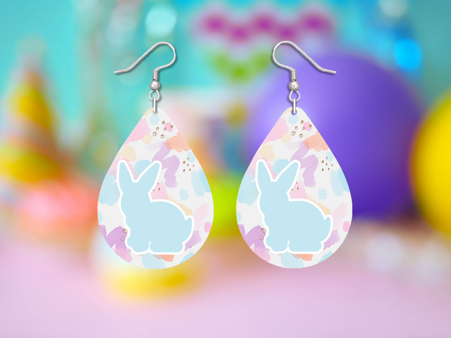 Solo Easter Bunny Teardrop Earrings