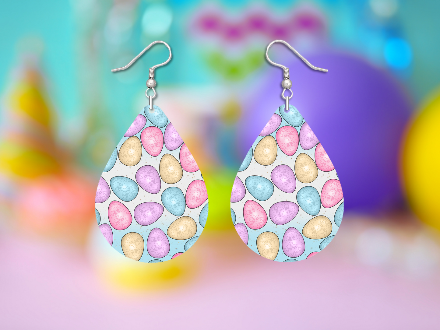 Layered Easter Egg Teardrop Earrings