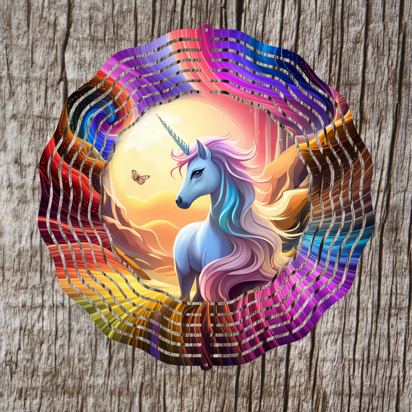 Unicorn And Butterfly Wind Spinner