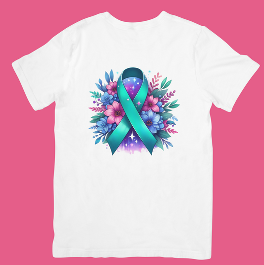 Teal Ribbon Cancer Awareness T-Shirt