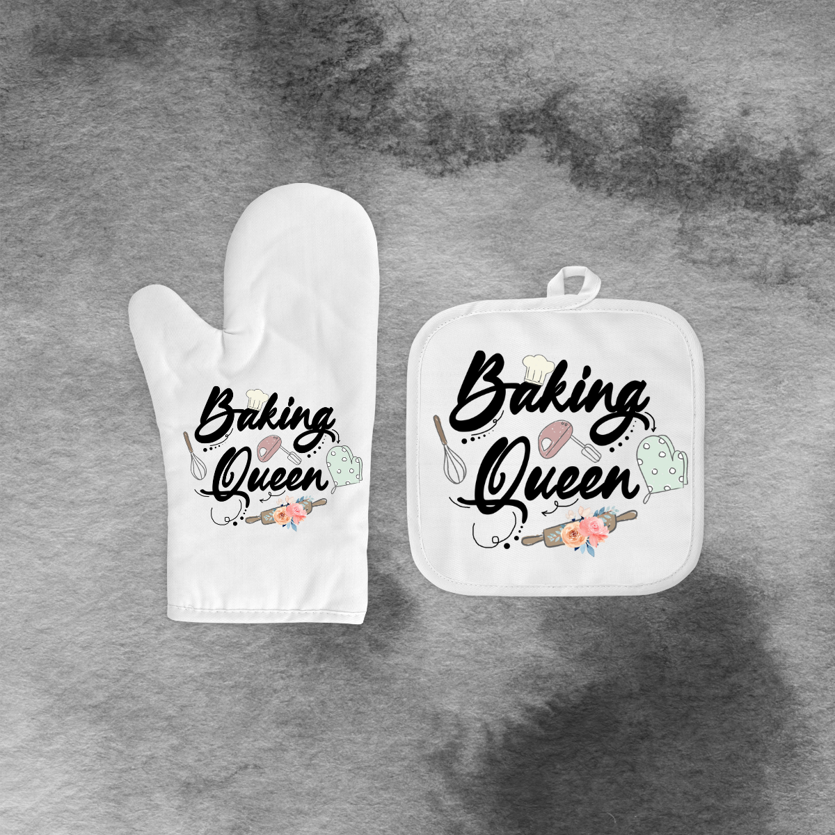 Baking Queen Mitt and Pot Holder Set