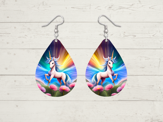 Unicorn Lilies Teardrop Earrings