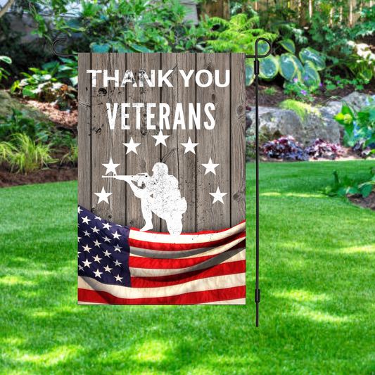 Thank You Veterans Garden Flag