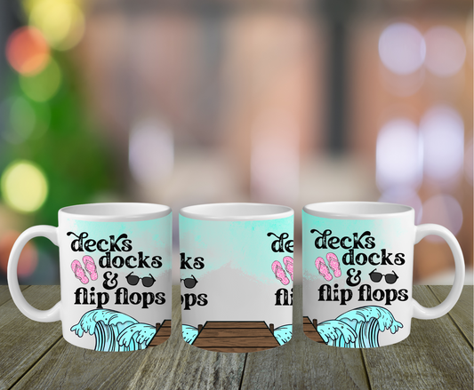 Decks Docks and Flip-Flops Mug