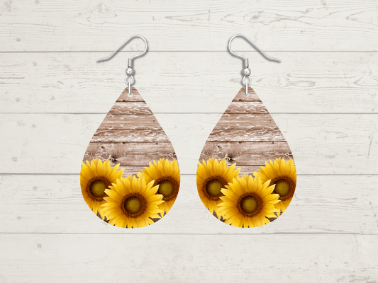 Sunflower Teardrop Earrings