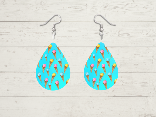 Ice Cream Cone Teardrop Earrings