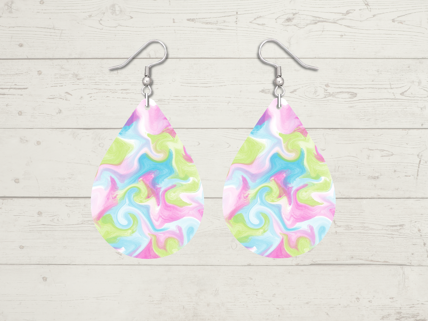 Psychedelic Pastel Teardrop Earrings