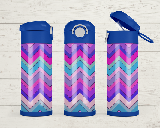 Pink/Purple/Blue Chevron 12 oz Kids Cup with Straw