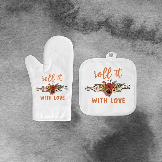 Roll it with Love Mitt and Pot Holder Set