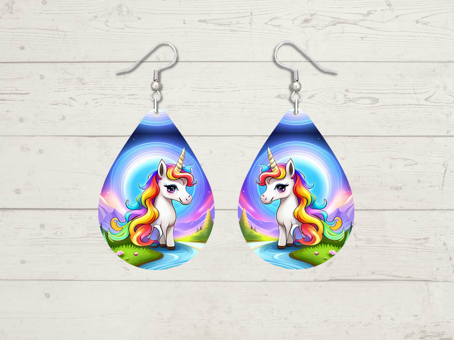 Unicorn By The River Teardrop Earrings