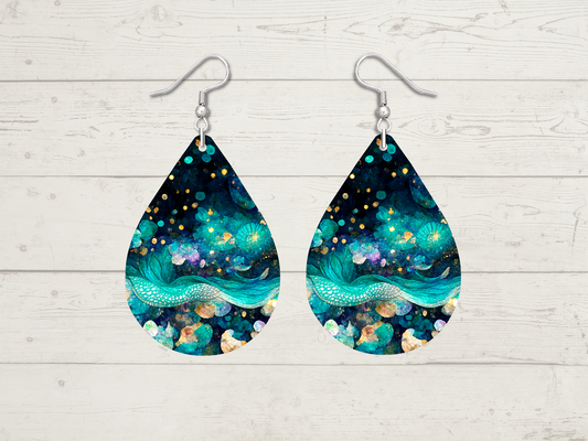 Faeries Nighttime Whimsical Theme Teardrop Earrings