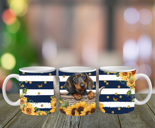 Doxie and Sunflowers Mug