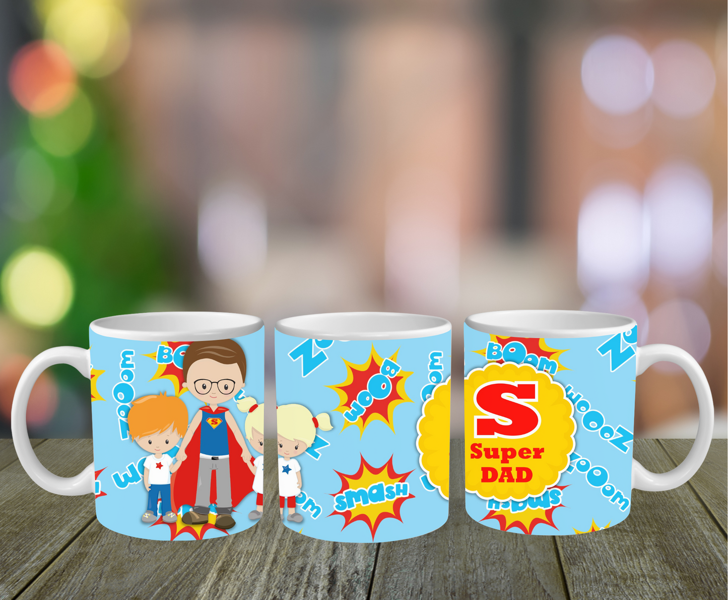 Super Dad With Kids Mug