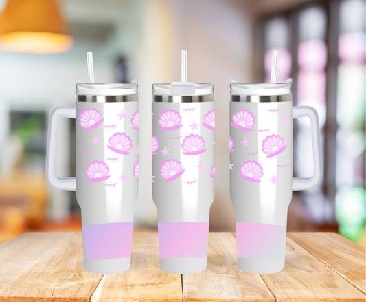 Oyster and Pearl Pink 40 ounce Coffee Mug Tumblers