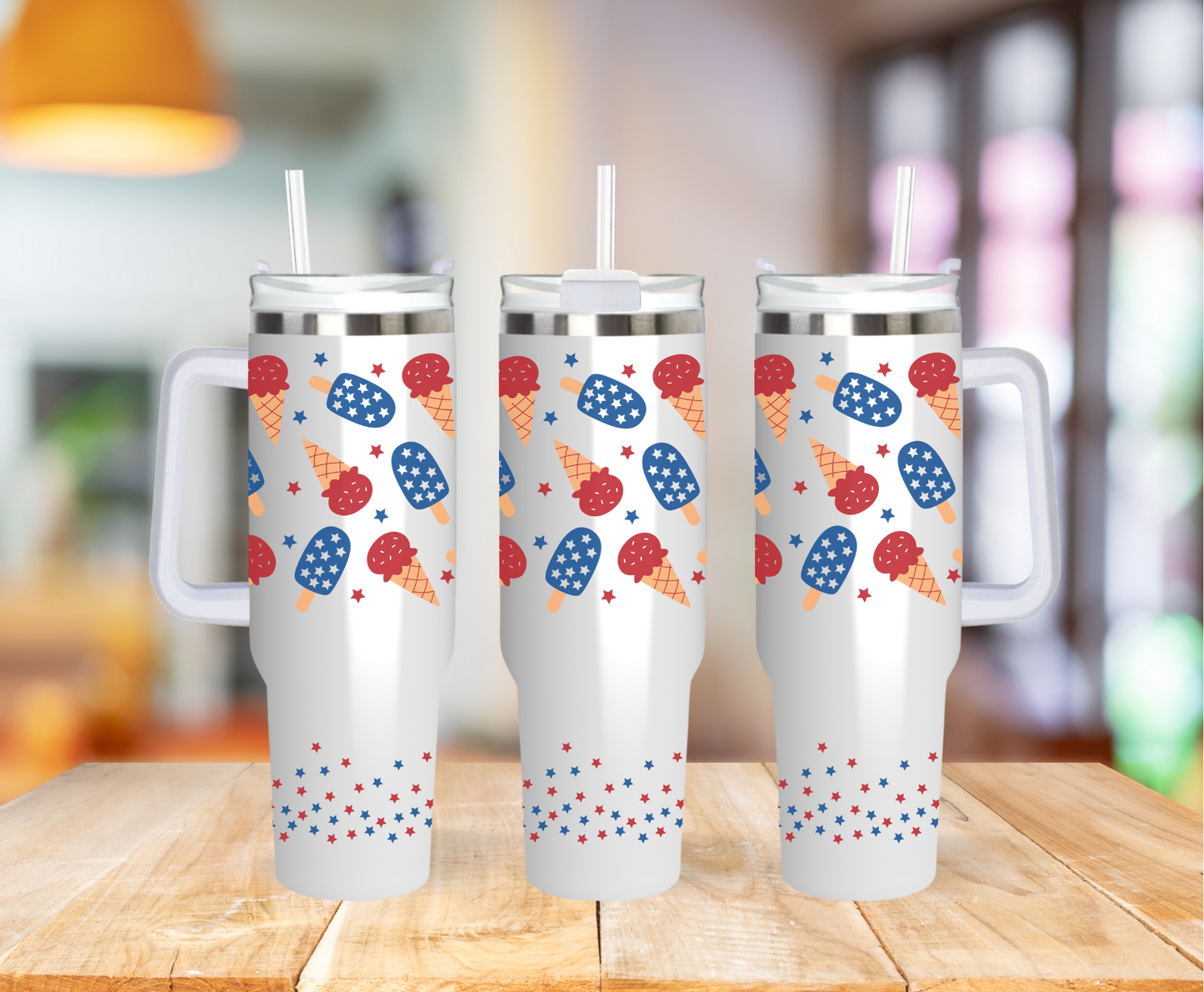 Red White And Blue Ice Cream 40 ounce Coffee Mug Tumblers