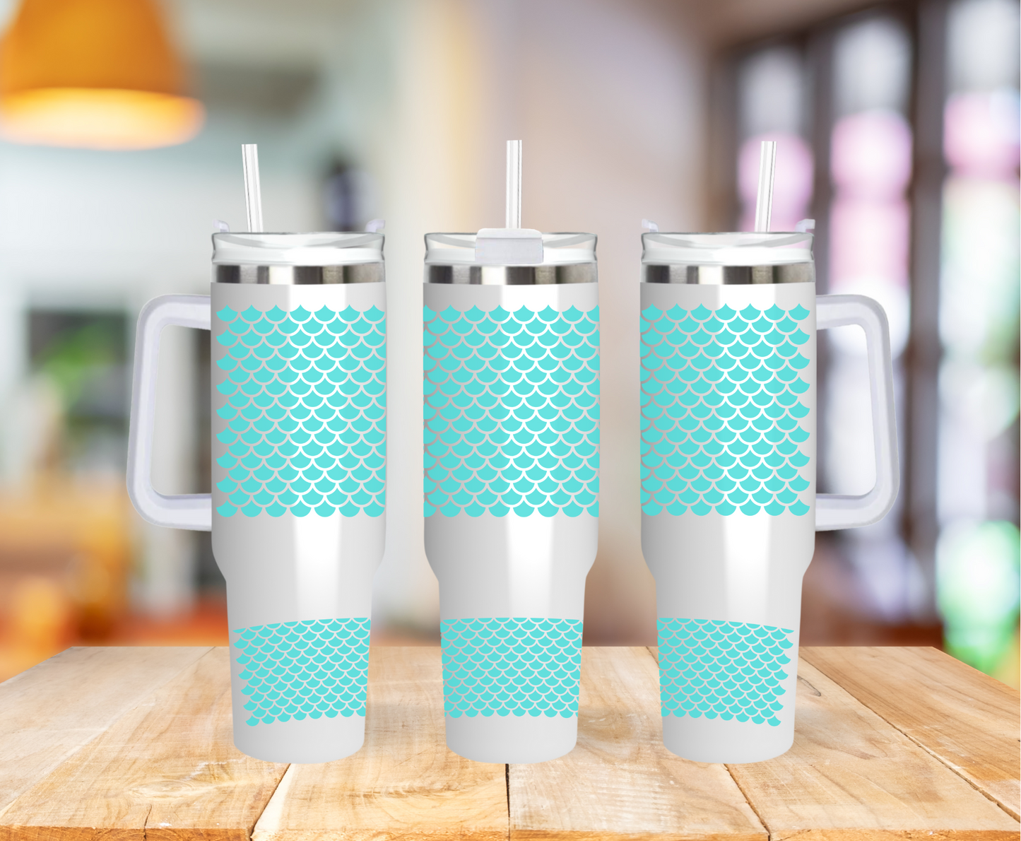 Teal Scales 40 ounce Coffee Mug Tumblers