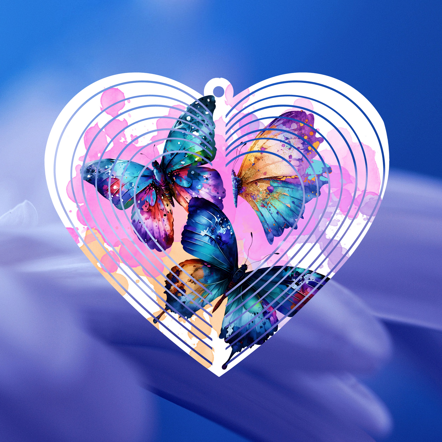 Butterflies Heart-Shaped Wind Spinner