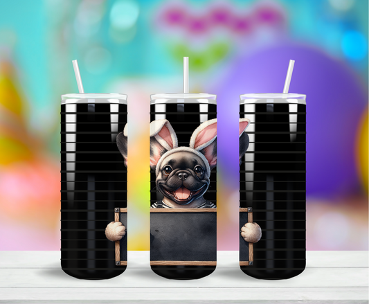 Cute Puppy Bunny Personalized Skinny Tumbler