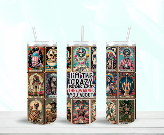 I'm The Crazy Lady Tiled Skinny Tumbler