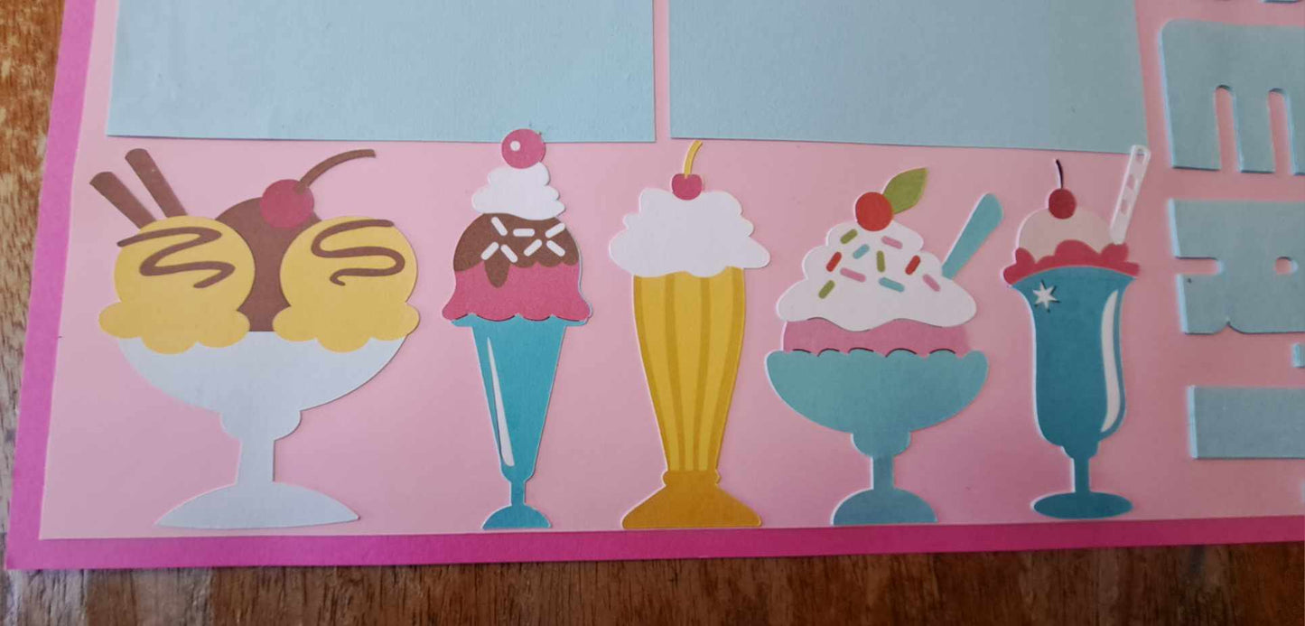 Ice Cream Double Page Scrapbook Layout