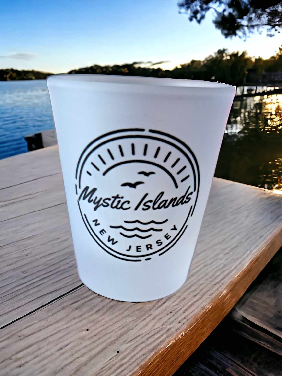 Mystic Islands Stamp Frosted Shot Glass