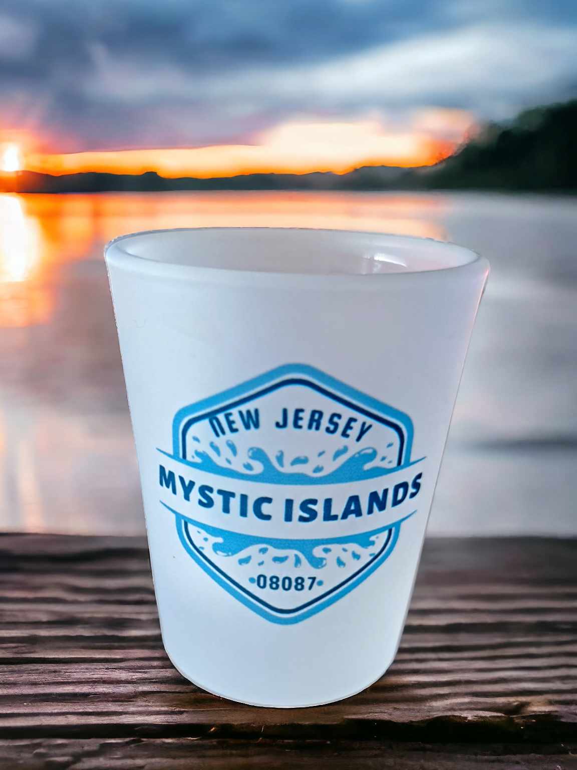 Mystic Islands Water Splash Frosted Shot Glass