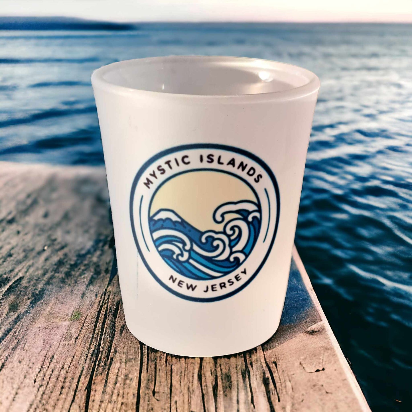 Mystic Islands Waves Frosted Shot Glass