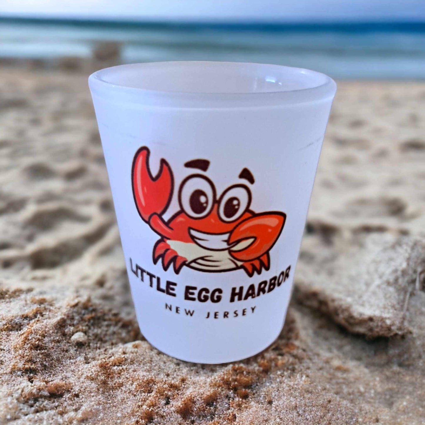 Little Egg Harbor Crab Frosted Shot Glass