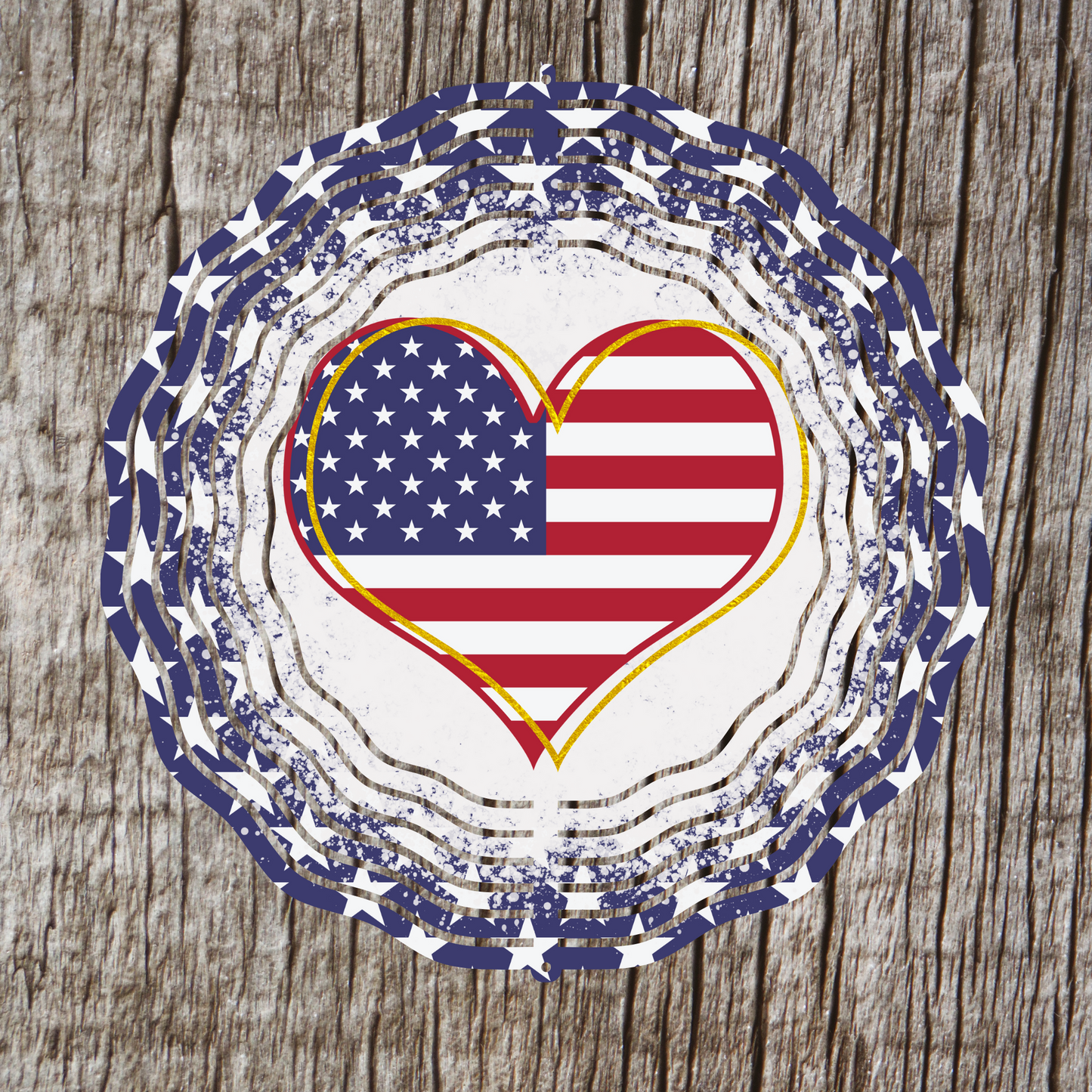 Patriotic Heart Wind Spinner