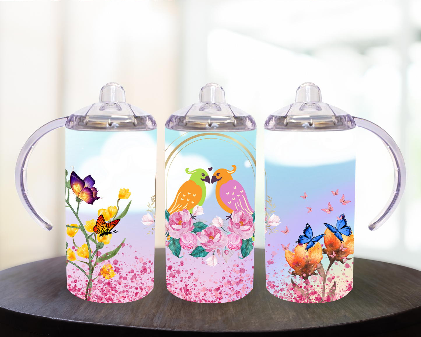 Birds and Butterflies 12 oz Sippy Cup