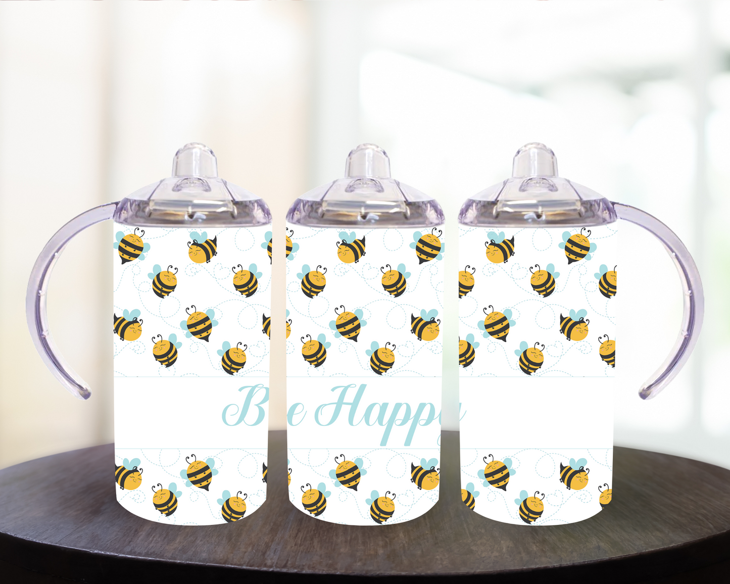 Bee Happy White 12 oz Sippy Cup