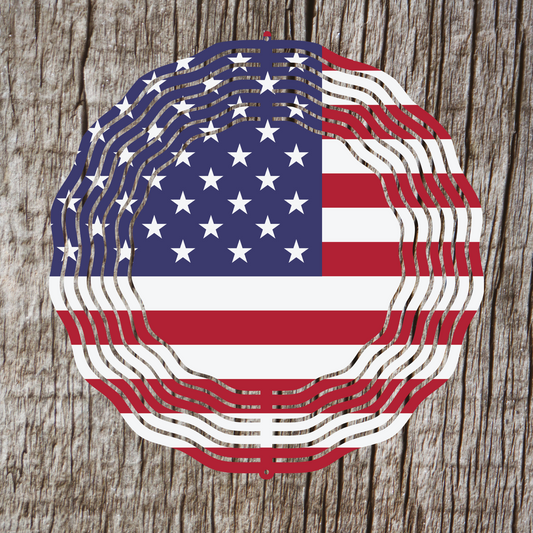 American Flag Wind Spinner