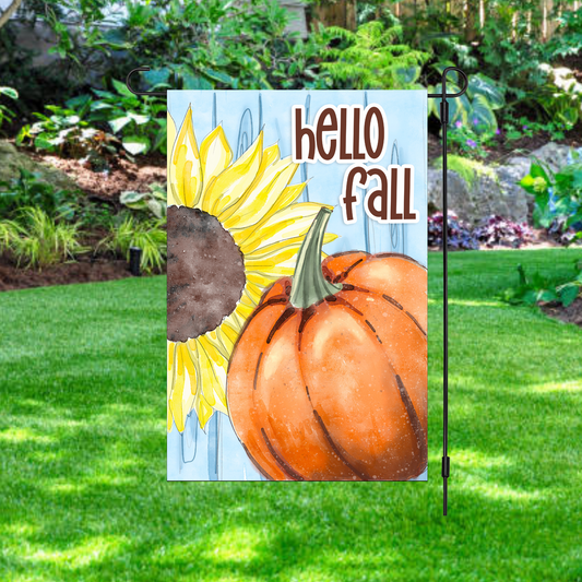 Hello Fall Sunflower Garden Flag