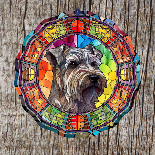 Scotty Stained Glass Wind Spinner