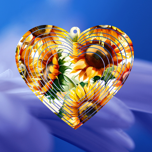 Sunflowers Heart-Shaped Wind Spinner