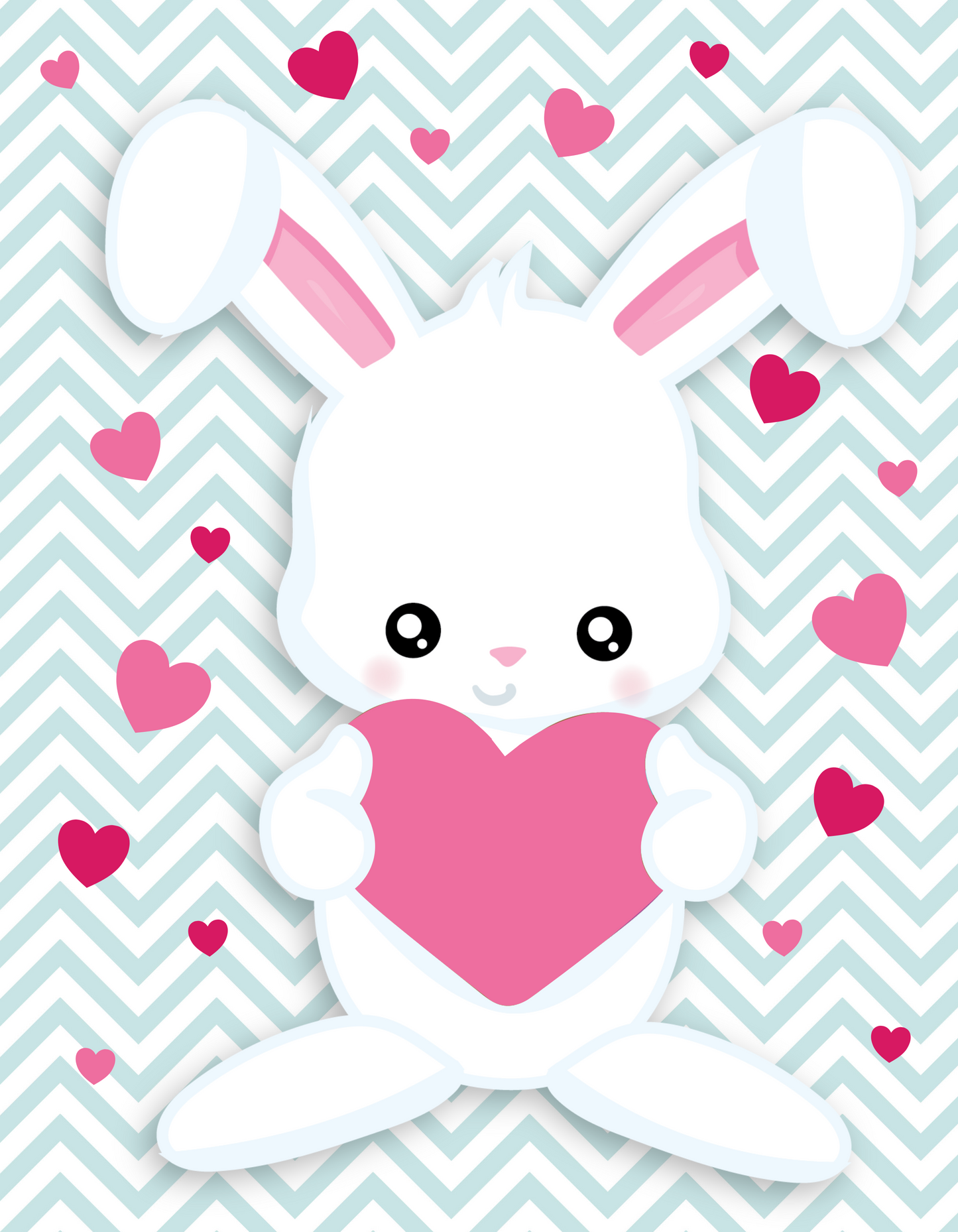 Personalized Heart Bunny Puzzle Boy