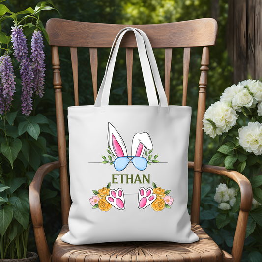 Personalized Easter Bunny Sunglasses Tote