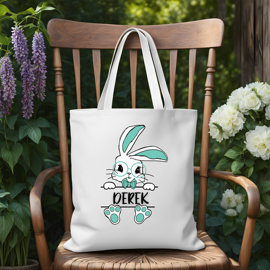 Personalized Easter Bunny Bowtie Boy Tote