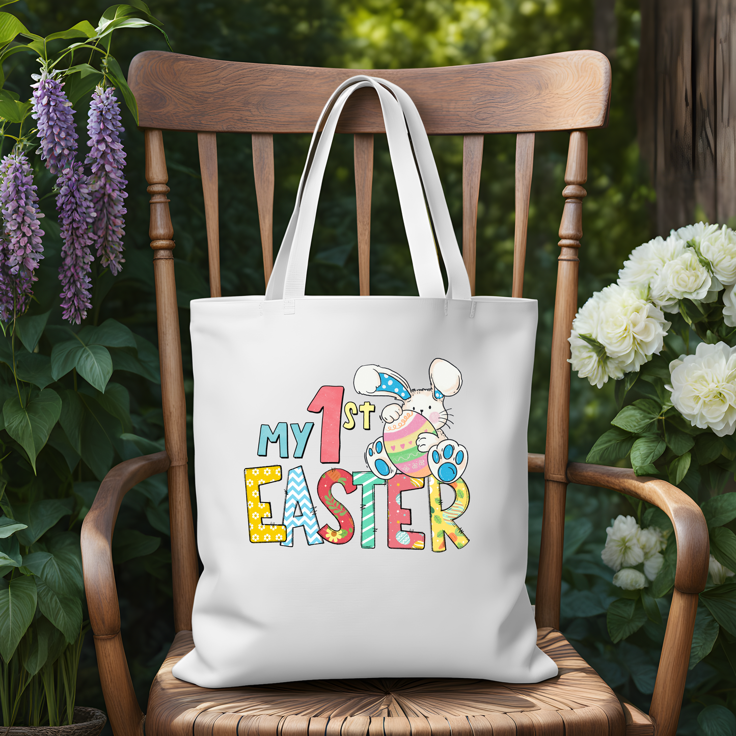 My 1st Easter Tote Bunny Blue