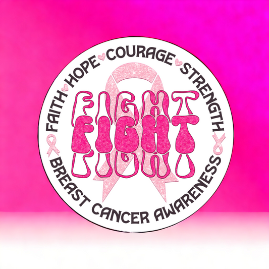 Fight Breast Cancer Awareness Die Cut Sticker Flakes - Set of 25