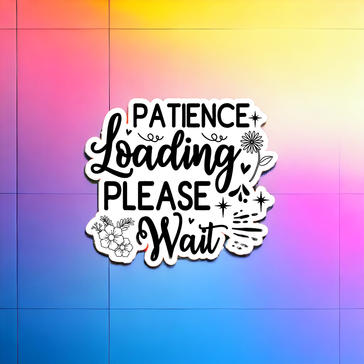 Patience Loading Please Wait Die Cut Sticker Flakes - Set of 25